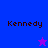 Four quadrants display 'Kennedy' text with a star icon; top-left and bottom-right have blue backgrounds, top-right and bottom-left have purple backgrounds.