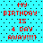 Red pixelated text on cyan background reads 'MY BIRTHDAY IS 4 DAY AWAY!!!!' with two identical copies side-by-side, each containing four exclamation marks.