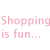 A static image displays multiple lines of text in various colors and fonts, including phrases like "Shopping is fun..." and brand names such as Abercrombie, Hollister, Aeropostal.