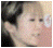 Four distinct pixelated portraits arranged in a , each showing a person's face with varying hair colors and expressions