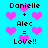 Pixelated text and pink hearts on cyan background with two identical repeated sections.