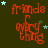 orange text reading 'friends every thing' on a dark green background, with light blue and gray stars scattered throughout