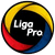 Circular icon with black center, yellow top arc, red bottom-left arc, and blue bottom-right arc; white text 'Ugo Pro' in pixelated font on black background.