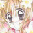 A 48x48 pixel buddy icon split into two sections: a left-side anime-style character face and a right-side black background with white text.