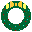 A 3x3 contact sheet of eight animated frames showing a green Christmas wreath with yellow bows and multicolored dots, displayed on a gray background.