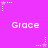 A static image with a bright purple background featuring repeated white text "Grace" and small star-shaped icons with dotted lines.