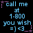 Pixelated text on black background with animated pink star and dotted line decorations, displaying 'call me at 1-800 you wish =] <3' in blue and purple.