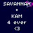 Pixelated text displays 'SAVANNAH' with a pink heart replacing the final H, followed by '+ KAM 4 ever <3', all on dark blue background.