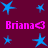 A static image with a dark purple background featuring blue star shapes and pink text reading "Briana" followed by a heart symbol.