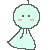 Two pixelated light blue figures with rounded heads and triangular bodies stand side-by-side against a gray background, one neutral-faced, the other smiling widely.