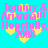 Pixelated cyan background with pink text reading "Tommy & Arianna!!! Hopefully, 2008" and yellow heart shapes.