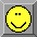 Two pixelated yellow smiley faces in a contact sheet, one smiling and one frowning, each with black square eyes and thick black outlines on gray backgrounds.