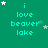 Green background with cyan text reading "i love beaver lake" and scattered white stars, some of which move across the frame.