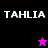 Four display 'TAHLIA' text with a pixelated star changing color and position