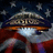 A pixelated image of a character with white hair and dark eyes, wearing an orange headband under a blue cap with stars, against a red-and-white striped background.
