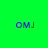 Four quadrants display 'OMJ' text in blue on green and cyan backgrounds with no visible animation changes.