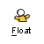 A yellow cartoon figure with a white spherical head holds a balloon, performing sequential arm movements