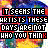 A static image of repeated text blocks in a pattern with pixelated colors and distorted lettering