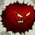 Two red, spiky-haired cartoon heads with angry expressions; one has a closed mouth showing teeth, the other an open mouth with tongue.