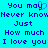 Pixelated blue text on cyan background with a heart symbol replacing 'y' in 'may', repeated twice side-by-side.