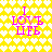 Yellow background with white heart pattern and pink text "I LOVE LIFE" in four identical quadrants.