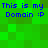 Green pixelated background with blue text reading "This is my Domain :P" repeated four times in a