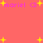 Pink background with yellow starbursts and repeated pink text 'mariel <3' in pixelated font.