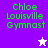 Green text 'Chloe Louisville Gymnast' on purple and white background with a white star icon above a purple star icon.