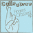 Pixelated light blue background with brown text reading 'Call me' above a stylized hand pointing right, all in low-resolution digital art style.