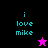 A split-screen icon with four quadrants displaying 'i love mike' text and star symbols on black, purple, pink, and dark purple backgrounds.