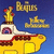 Pixelated yellow submarine with red accents floats against blue background, featuring 'Beatles' text above and a smaller ship to the right.