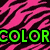 Six colored with black stripes display text and symbols: green 'COLOR', purple 'MY', orange 'WORLD!', red '<3', and yellow ';)' on yellow and purple backgrounds