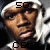 A pixelated image of a person with light-colored hair, showing text elements '50' and 'CENT' in different positions