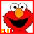 Two side-by-side pixelated frames of Elmo from Sesame Street with red and orange borders, each showing the character's face in a static pose with visible text "ELMO" at the bottom left.