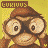 Pixelated monkey with large round glasses and brown fur against yellow background, displaying sequential eye movements