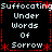Black background with white and red pixelated text arranged in a pattern, featuring repeated phrases and asterisks