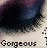 A 48x48 pixel animated buddy icon showing a close-up of eyes with the word "Gorgeous" in two color variations across frames, displayed as a contact sheet.