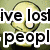 Animated icon with multiple text elements and heart symbols showing different states of broken hearts.