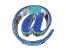 Animated contact sheet of a 3D metallic @ symbol rotating through multiple angles on a gray background, showing glossy reflections and blue-accented wireframe details.