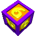 purple cubes with orange faces displaying yellow number 6s, each cube in a different orientation against a gray background