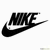 Black Nike logo with swoosh on white background, displayed in a