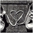 Pixelated grayscale image of a stylized number '8' with white outline on dark gray background, surrounded by abstract black and white shapes.
