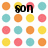 Pixelated of colored circles with overlaid text reading 'son', 'of a', and 'batch of cookies!' in black block letters
