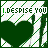 Green heart icon with 'I DESPISE YOU' text above on white background with green diagonal stripes.