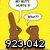 Yellow background with two brown cartoon figures; one figure's text changes from "923,042" to "idiot" while the other displays "moments".