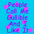 Blue background with pink stars and purple text repeating 'People Call Me Gullible And I Like It' in two