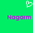 Green background with white pixelated heart symbol above two instances of purple text reading 'Nagarm' in a blocky font.