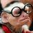 Pixelated image of a person with glasses and a red garment on a pink background with pixelated text.