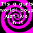 Pixelated image with four identical pink and black spiral patterns arranged in a , overlaid with repeated white text reading "Its a girls world; boys just live in it"