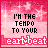 Animated pink background with white sparkles and text 'I'M THE TEMPO TO YOUR heartbeats' in black and red pixelated font, showing progressive letter erasure across frames.
